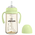 UBMOM Sippy Cup with Straw and Handle, Spillproof Baby and Toddler Cups with Replaceable Straw, BPA-Free PPSU Sippy Cups for Toddlers, 9.47oz (Green)