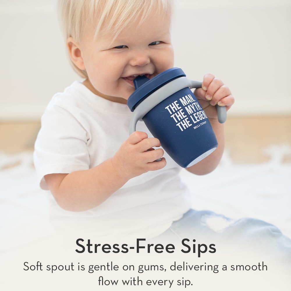 Bella Tunno Sippy Cup, Silicone Training Cup with Transition Handles for Infants, Toddlers & Kids, Babies 6-12 Months & Toddlers 1-3 Years, Boys & Girls, Cheers, 8 oz