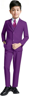 YuanLu Boys Suit for Kids Tuxedo Wedding Ring Bearer Outfit, 5 Piece Boy Slim Fit Formal Suits with Adjustable Waist