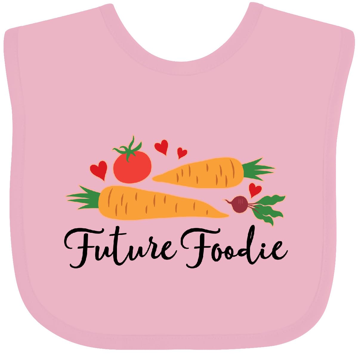 inktastic Future Foodie Cute Vegetable Baby Bib Heather and Black 2b13e