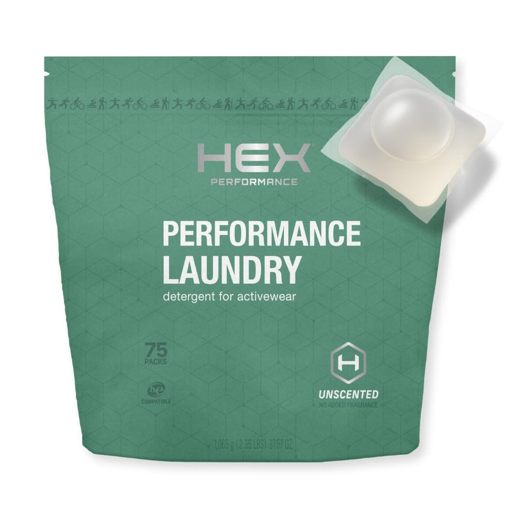 HEX Performance Activewear Laundry Detergent Packs, Unscented, 75 Count