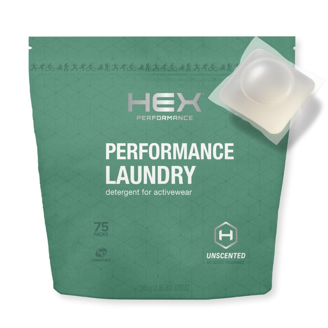HEX Performance Activewear Laundry Detergent Packs, Unscented, 75 Count