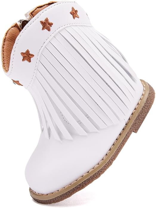 BMCiTYBM Baby Cowboy Cowgirl Boots Infant Western Shoes Boys Girls Round Toe Boots All Seasons 6-24 Months