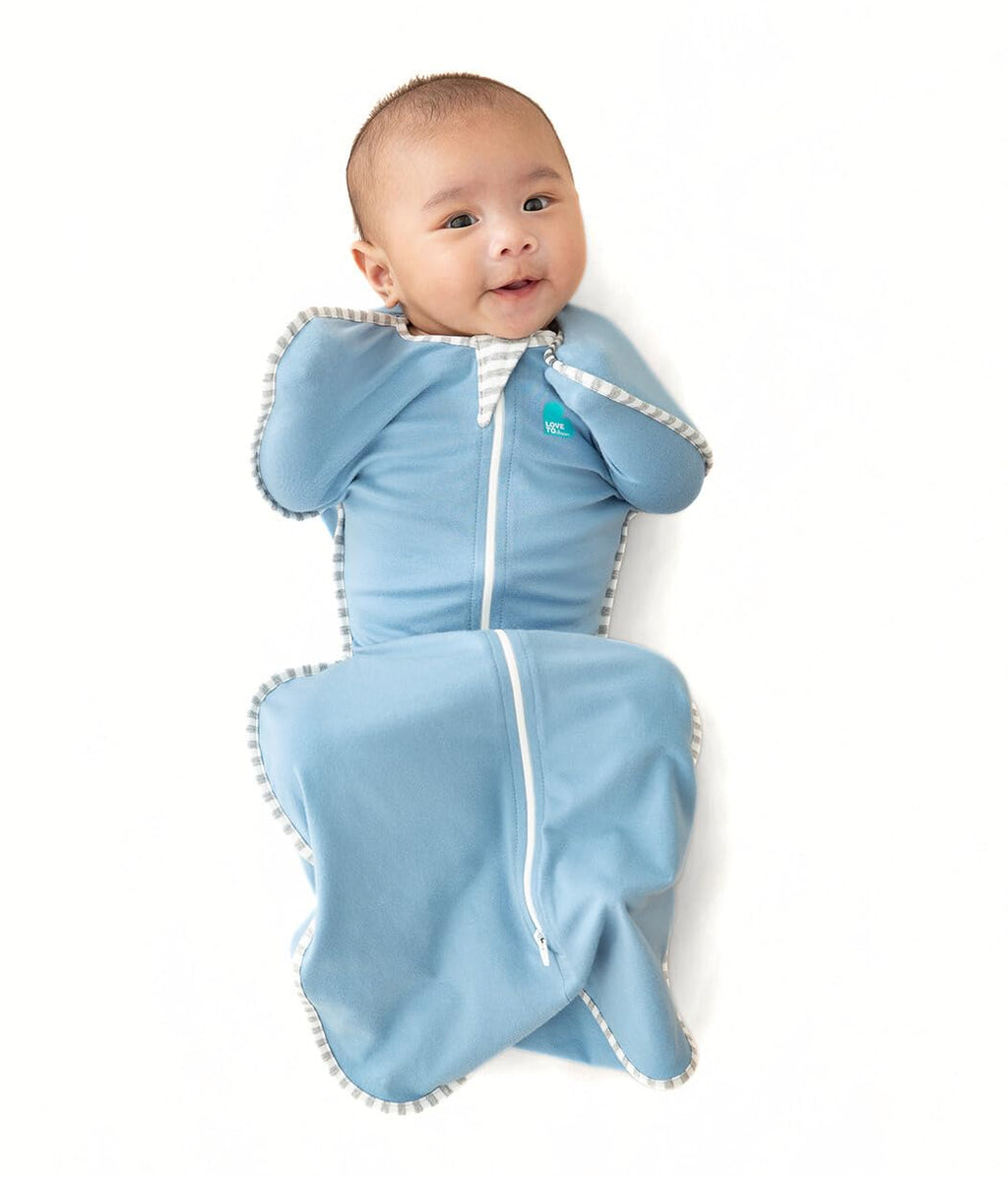 Love to Dream Swaddle UP, Baby Sleep Sack, Self-Soothing Swaddles for Newborns, 8-13 lbs, Secure Fit Helps Calm Startle Reflex, New Born Essentials for Baby, Dusty Blue