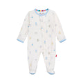 Magnetic Me Boys Modal Magnetic Baby Footie Pajamas | Silky Soft Modal Fabric | Blue Baby Beats | 3-6 Months