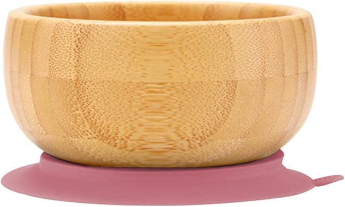 Bamboo Suction Plates for Babies and Bamboo Plates For Kids Baby Feeding and Weaning (Pink)