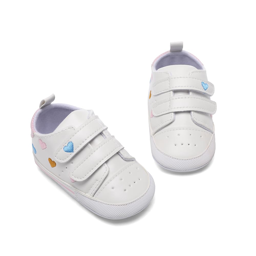 Clowora Baby Boys Girls Shoes Non-Slip Rubber Sole Sneakers Infant First Walking Toddler Crib Shoes Newborn Loafers Flats. (11-8/Multi Color,0-6 Months)