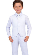 White Suit for Boys Tuxedo Outfit Kids Boy Dress Pant and Vest Set Size 3T