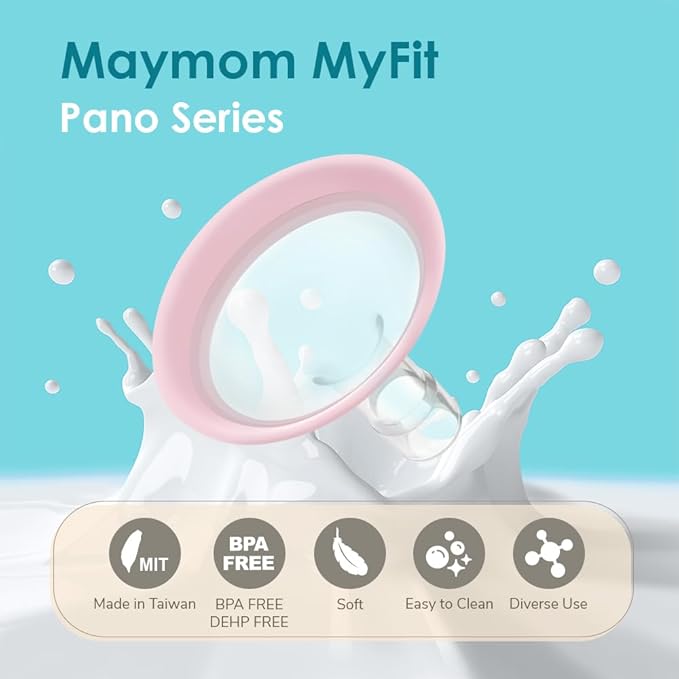 16mm Maymom MyFit Shields, Pano Series; Compatible with Medela Breast Pump- PersonalFit, Freestyle, Harmony, Maxi, Freestyle Flex Connector; Connect to Maymom Widemouth/Narrow Connector, 2pcs