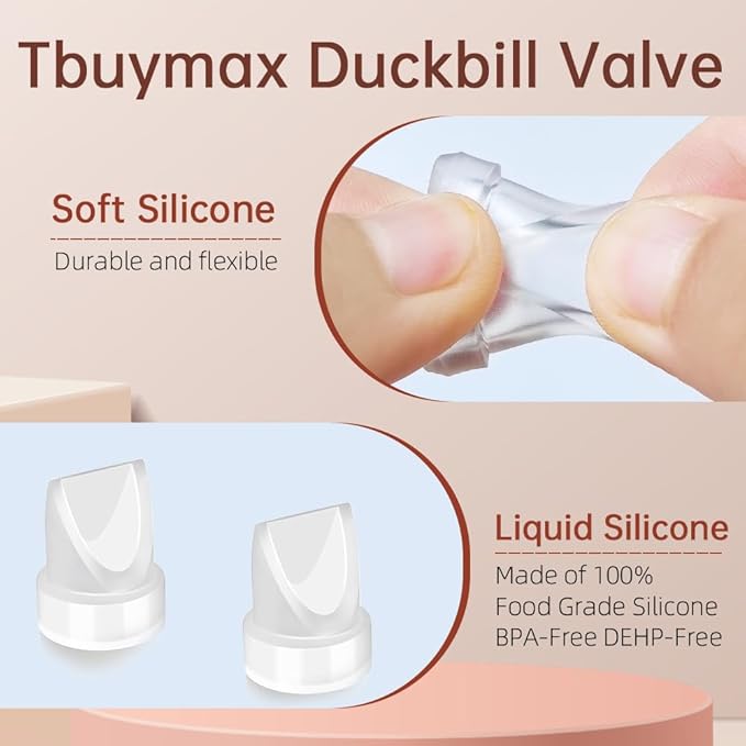 8Pcs Duckbill Valves and 4Pcs Silicone Diaphragm Compatible with Momcozy M5, Replacement M5 Pump Parts Accessories Made by Tbuymax, Not Original Momcozy Pump Parts