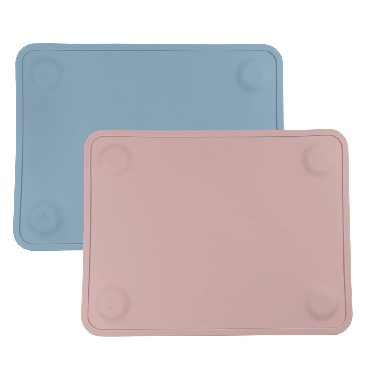 WeeSprout Silicone Suction Placemats for Babies, Toddlers & Kids, Durable Food Grade Silicone with Non-Slip Suction, Raised Edges Contain Mess, Dishwasher Safe, for Dining Table & Restaurants, 2 Pack