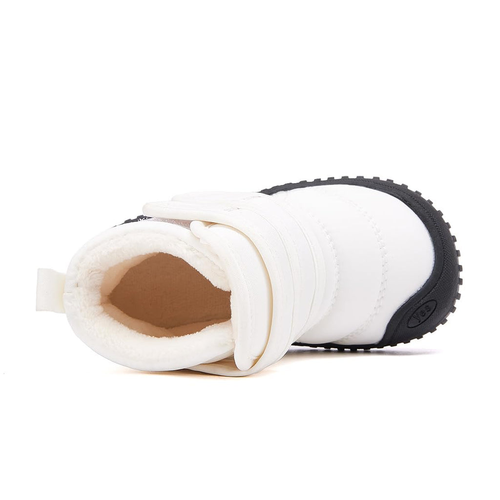 BMCiTYBM Baby Snow Boots Boys Girls Winter Infant Shoes Non Slip 6 9 12 18 24 Months Faux Fur White Size 12-18 Months Toddler