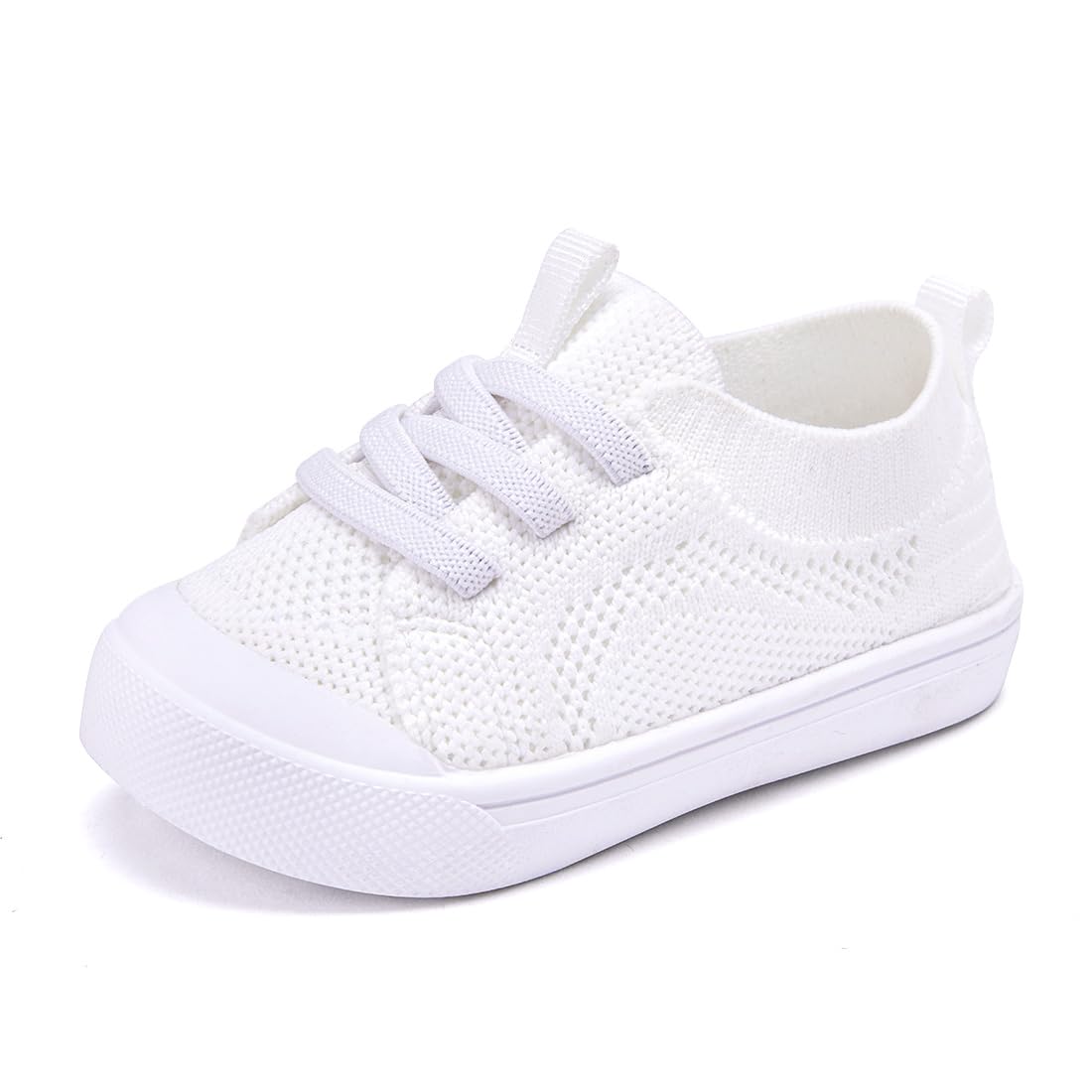 BMCiTYBM Baby Walking Sneakers Mesh Barefoot Boys Girls Breathable Shoes Tennis Outdoor Indoor Slip On 18-24 Months Toddler White Size 6 Toddler