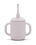 Lalo Little Cup, Non-Toxic Silicone Straw Cup with Handles - Baby and Toddler Sippy Cup - Mini Cup and Straw Training System, 4oz, Lavender