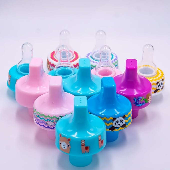 Refresh-a-Baby Reusable Bottle Top Spout Adapter – Reusable, Easily Convert Any Bottle into a Spill-Proof Sippy – Perfect for Travel & Everyday Use, BPA-Free, Dishwasher Safe - Pack of 2 (Baby Pink)