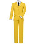 Suits for Boys Suit Set First Communion Dress Clothes Tuxedo Yellow Size 3T