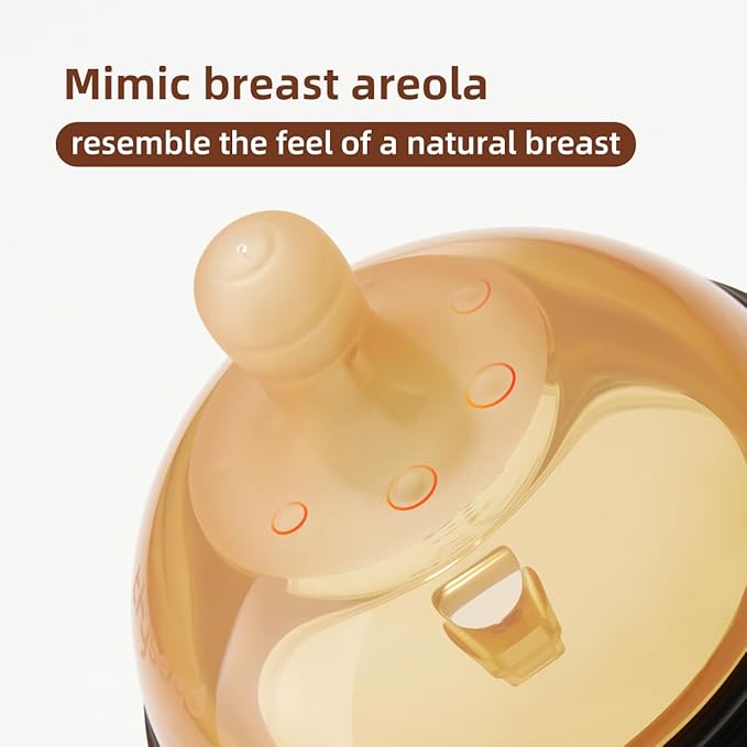Thyseed PPSU Natural Breast-Like Bottle with Nipple(10 Months+),10oz，1pack