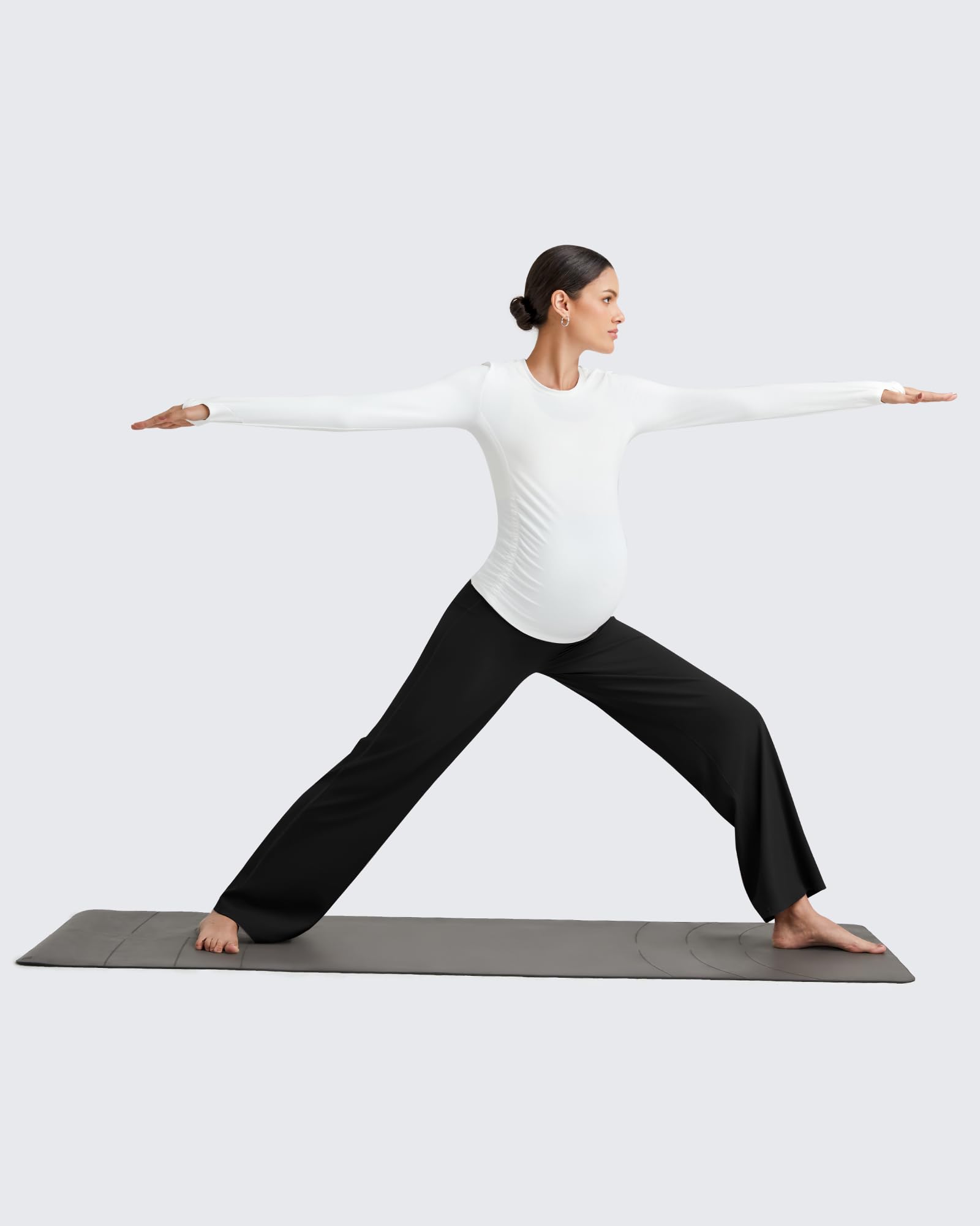 G4Free Maternity Pants Pregnancy Dress Pant Yoga,Black,M,Petite