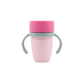 WeeSprout Baby Training Cup - Silicone Sippy Cup with Removable Handles for Weaning Off Bottle - Transition Spill-Proof Toddler Cups - No-Spill Design (Pastel Pink/Hot Pink/Light Gray)
