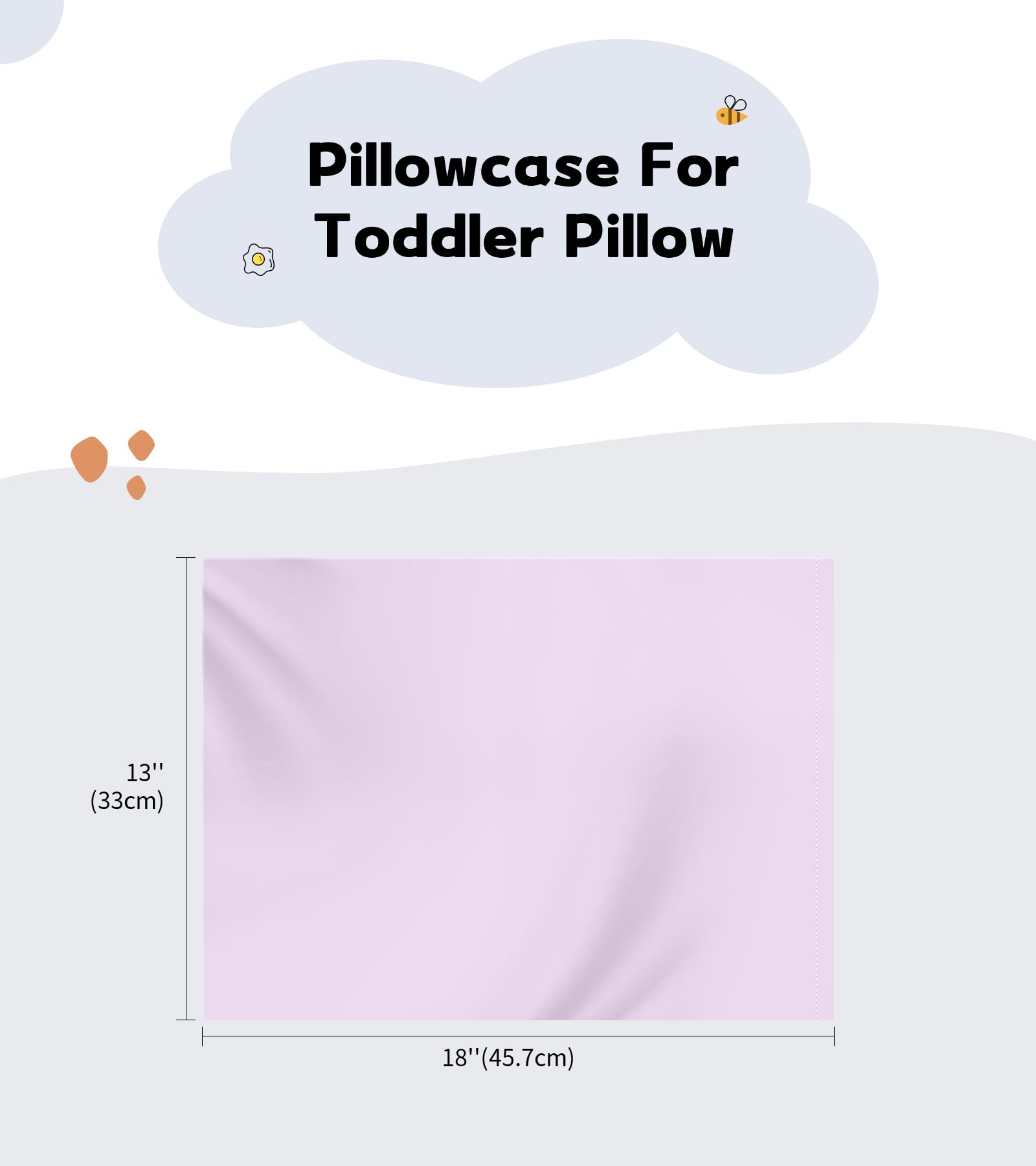 Deep Dream 100% Cotton Toddler Pillowcases Set of 2, 13x18 Inches Fits Baby Pillow Sized 12x16, 13x18, 600 Thread Count Cotton Small Travel Kids Pillow Case Covers with Envelope Closure, Lavender