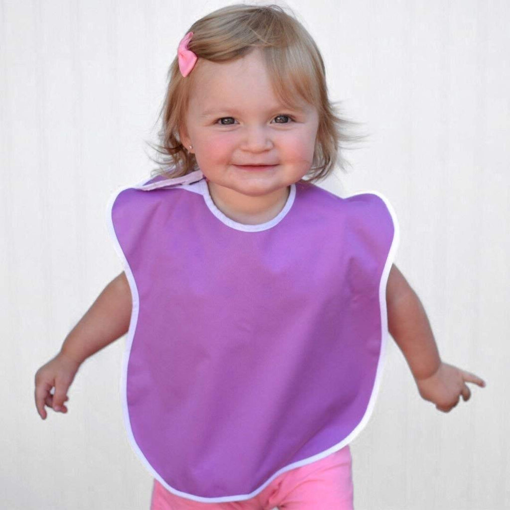Toppy Toddler - 4 pcs Pastel Multi Color Large Waterproof Baby Bibs for 1-4 years old – Lightweight, Soft & Durable Fabric Bibs with Snap Buttons for Girls and Boys, Dryer safe and Easy to Clean