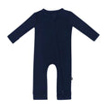KYTE BABY Soft Bamboo Rayon Rompers, Zipper Closure, 0-24 Months (6-12 Months, Navy)