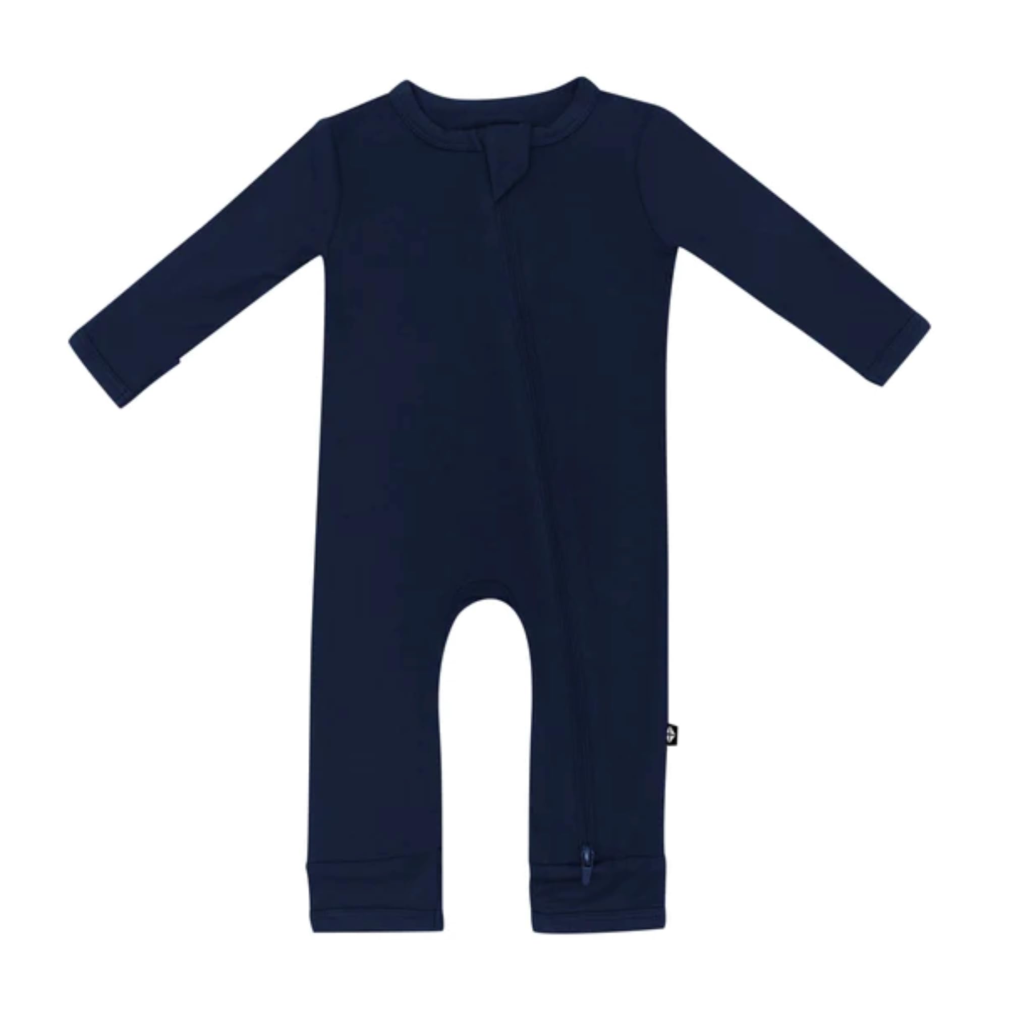 KYTE BABY Soft Bamboo Rayon Rompers, Zipper Closure, 0-24 Months (6-12 Months, Navy)