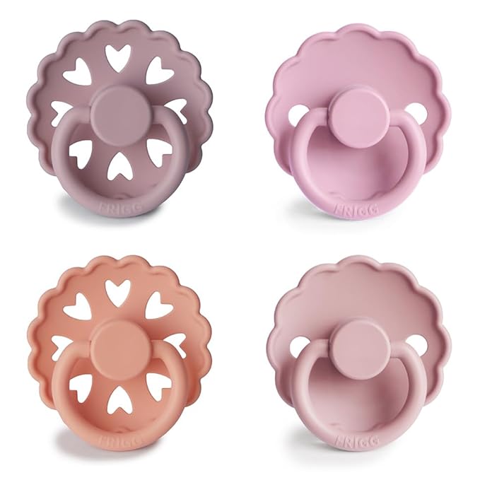 FRIGG SilkySoft Silicone Baby Pacifier 4-Pack Sunset Bliss | Made in Denmark | BPA-Free (6-18 Months)
