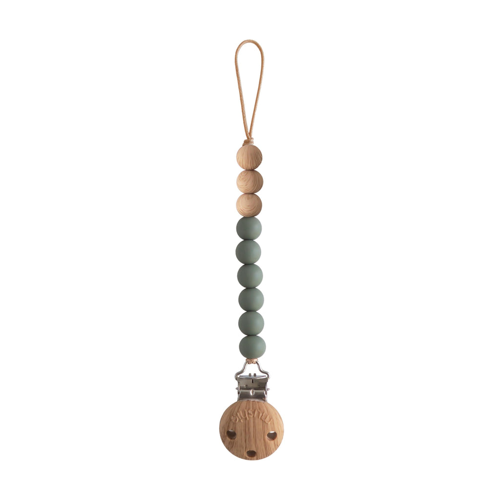 mushie 100% Silicone Baby Pacifier Clip BPA Free | Eva (Dried Thyme)
