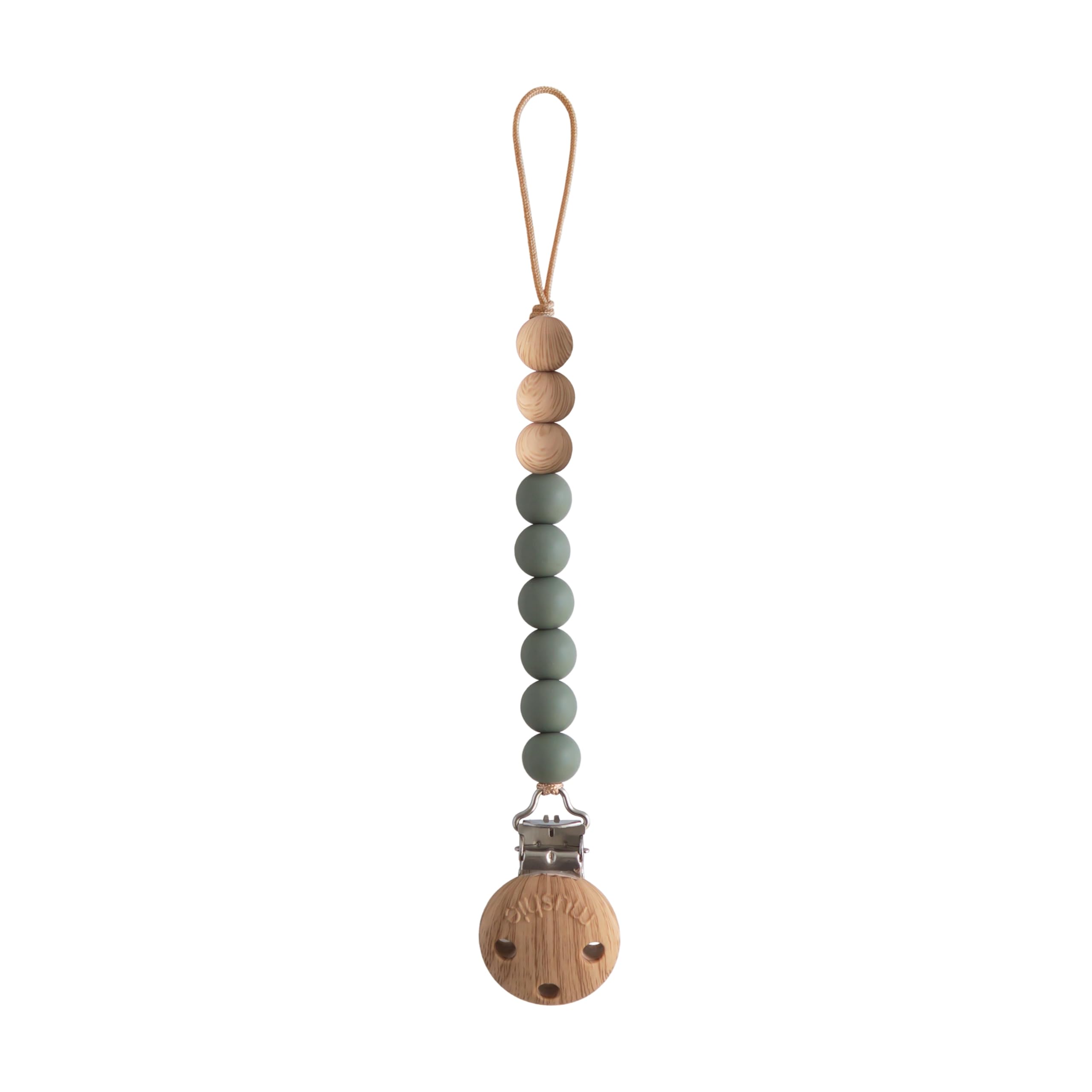 mushie 100% Silicone Baby Pacifier Clip BPA Free | Eva (Dried Thyme)
