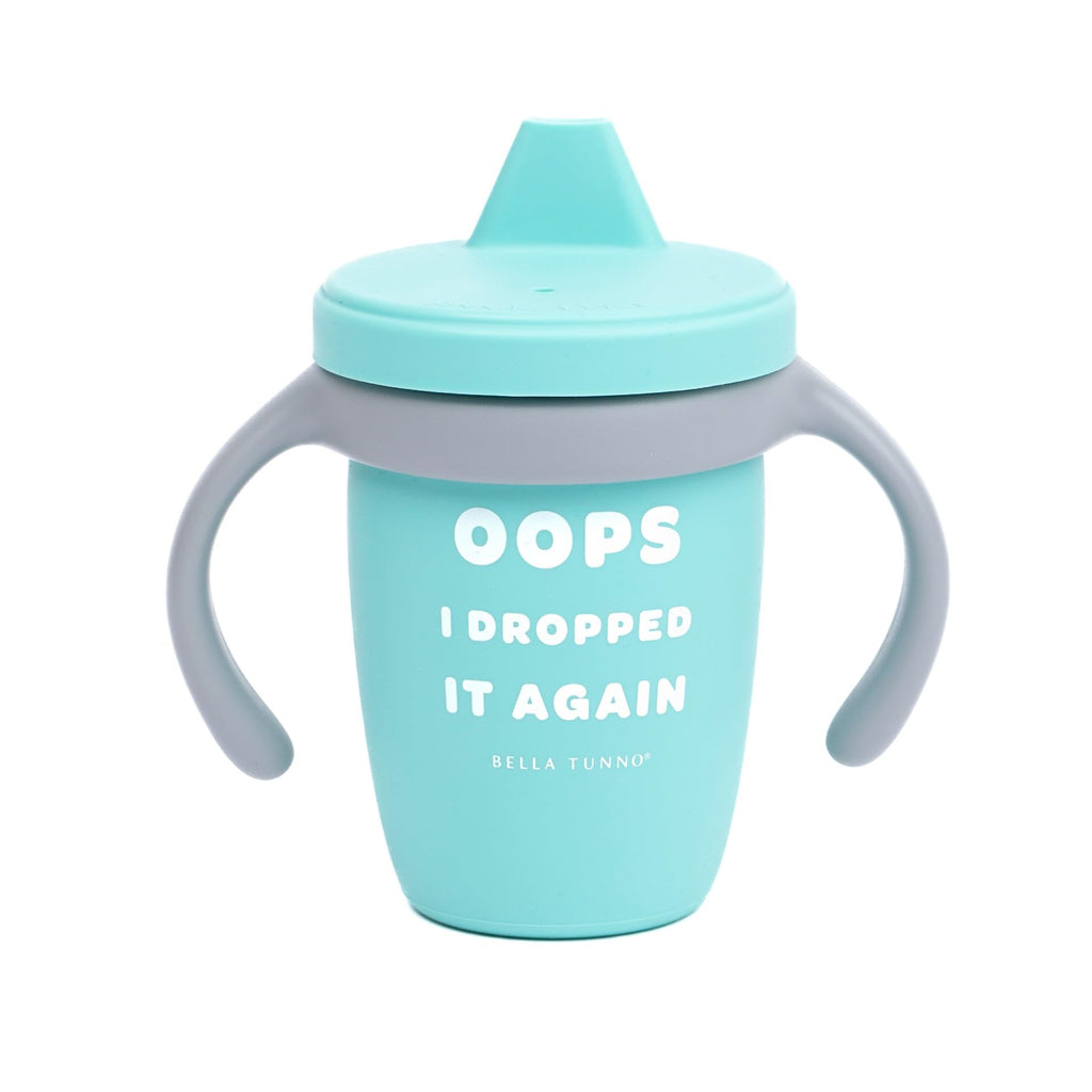 Bella Tunno Sippy Cup, Silicone Training Cup with Transition Handles for Infants, Toddlers & Kids, Babies 6-12 Months & Toddlers 1-3 Years, Boys & Girls, Oops I Dropped It Again, 8 oz