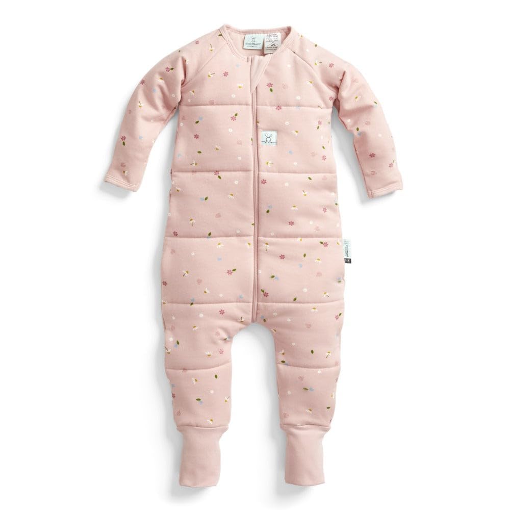 ergoPouch Sleep Onesie 3.5 TOG – Warm Baby Romper & Sleep Layer with Full-Zip, Guarding Against Blankets, Breathable & Movement-Friendly, Ideal for Transitional Sleeping (6-12 Months, Daisies)