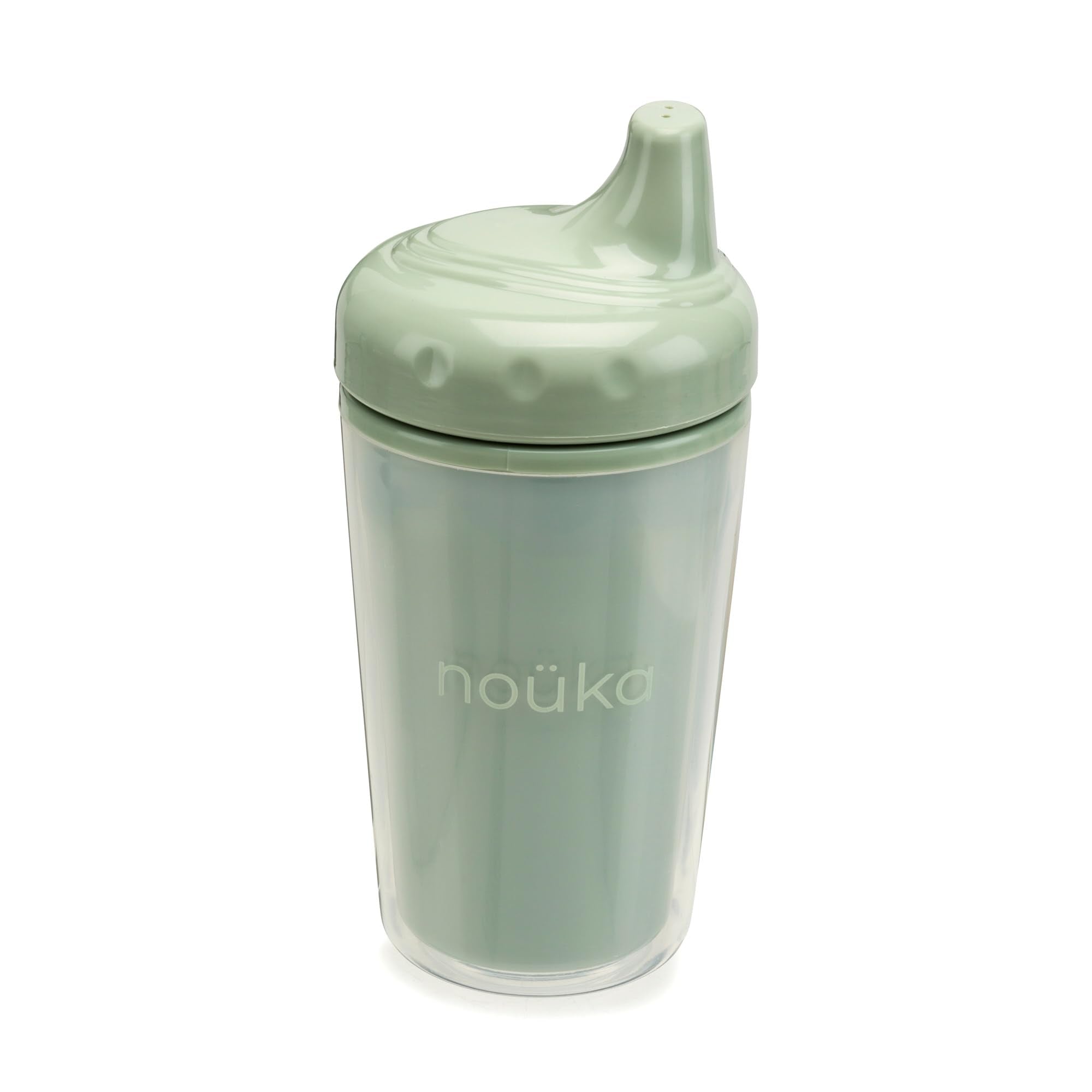 nouka Insulated Non-Spill Sippy Cup | Leak Proof and Easy Grip | Keeps Drinks Hot or Cold | Moss