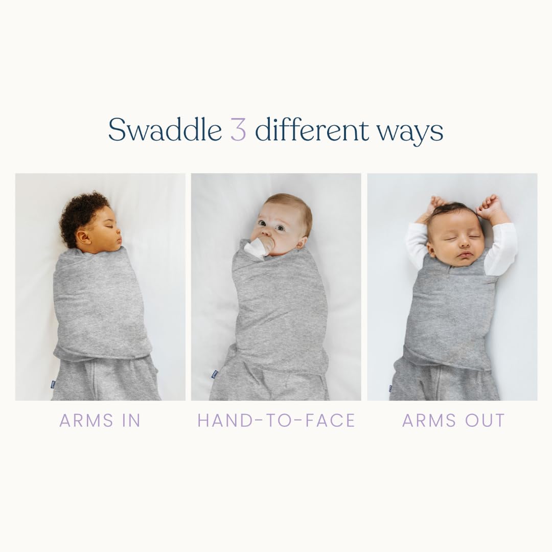HALO 100% Cotton Sleepsack Swaddle, 3-Way Adjustable Wearable Blanket, TOG 1.5, Midnight Moons Pink, Newborn, 0-3 Months