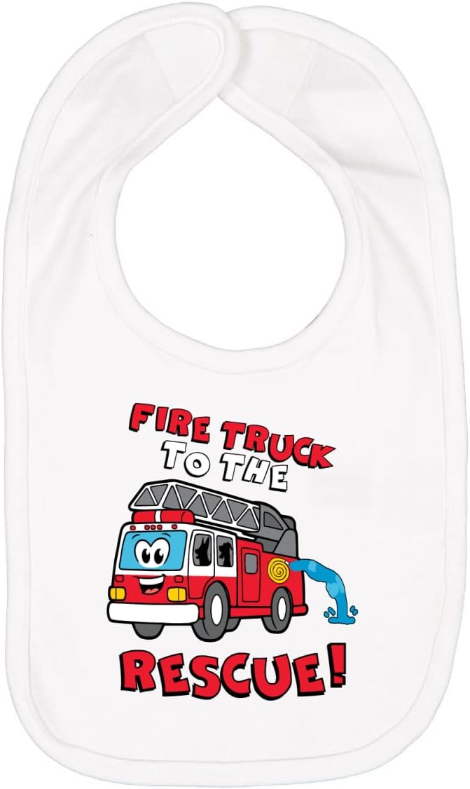 Wild Bobby Fire Truck to the Rescue Funny Cute Humor Infant Premium Jersey Baby Bib