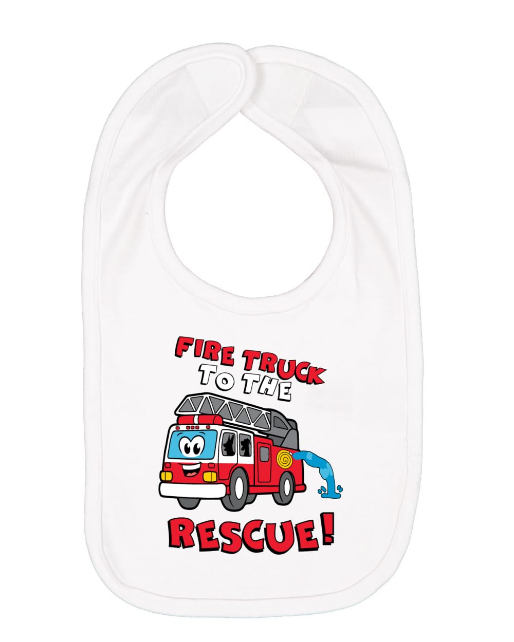Wild Bobby Fire Truck to the Rescue Funny Cute Humor Infant Premium Jersey Baby Bib for Girls Boys, Red, One Size