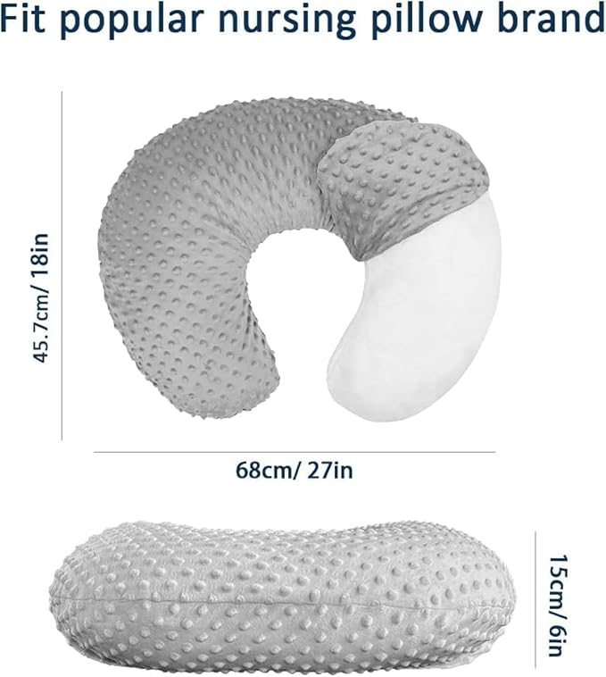 iEvolve Minky Nursing Pillow Cover Breast Feeding Pillow Cover Slipcover U Shape for Baby Boy Girl,Cover Only(PurpleRose)