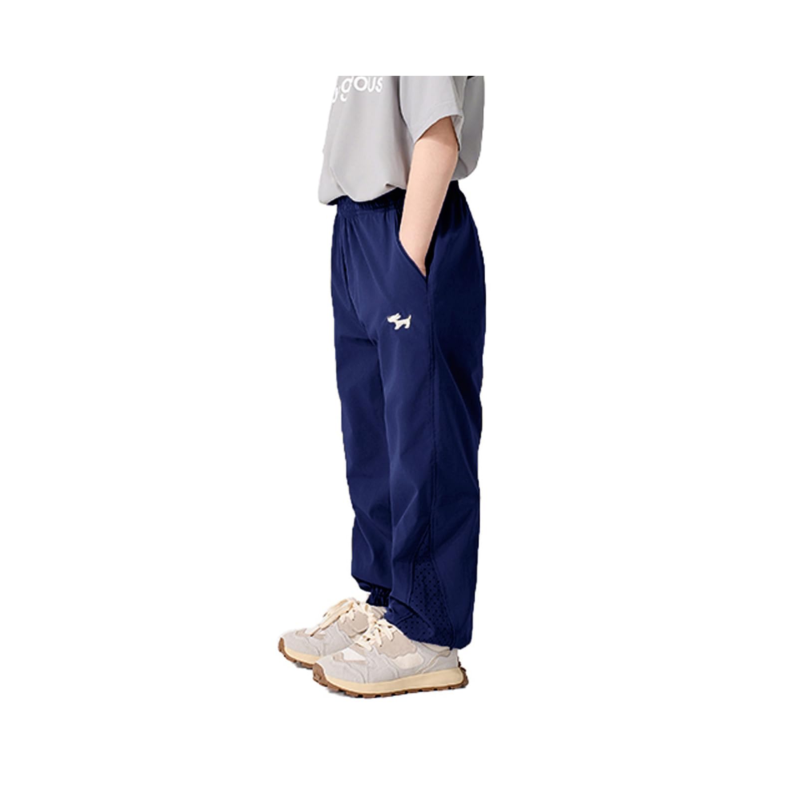 kolally Boys Navy Blue Pants Quick Dry Uniform School Athletic Hiking Gym Pants with Pockets Sweatpants 3-12Y