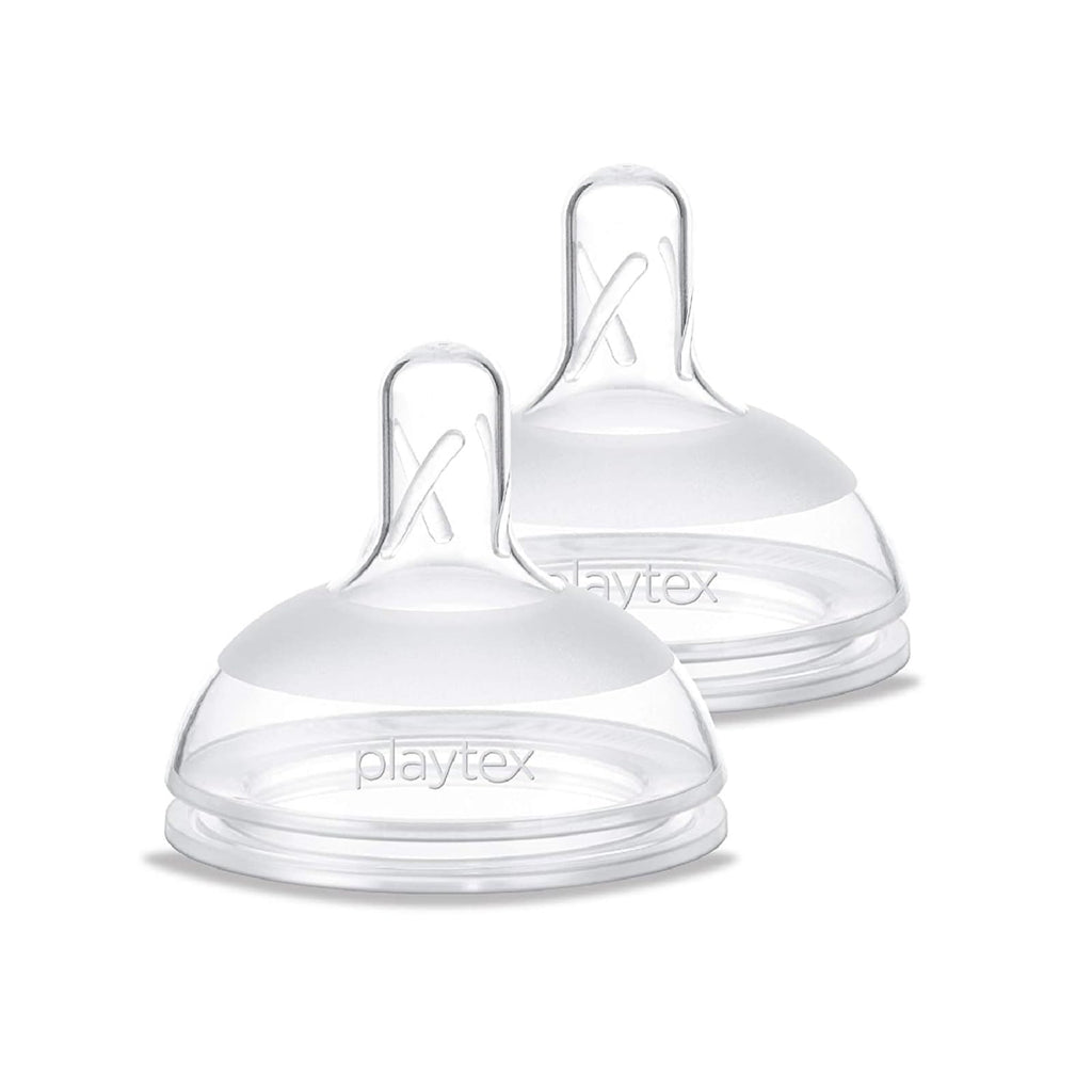 Playtex Baby NATURALATCH Comfort Wide Neck Nipples for Babies 6+ Months, Fast Flow (2 Count), Feeding Essentials for Newborn and Breastfeeding Babies