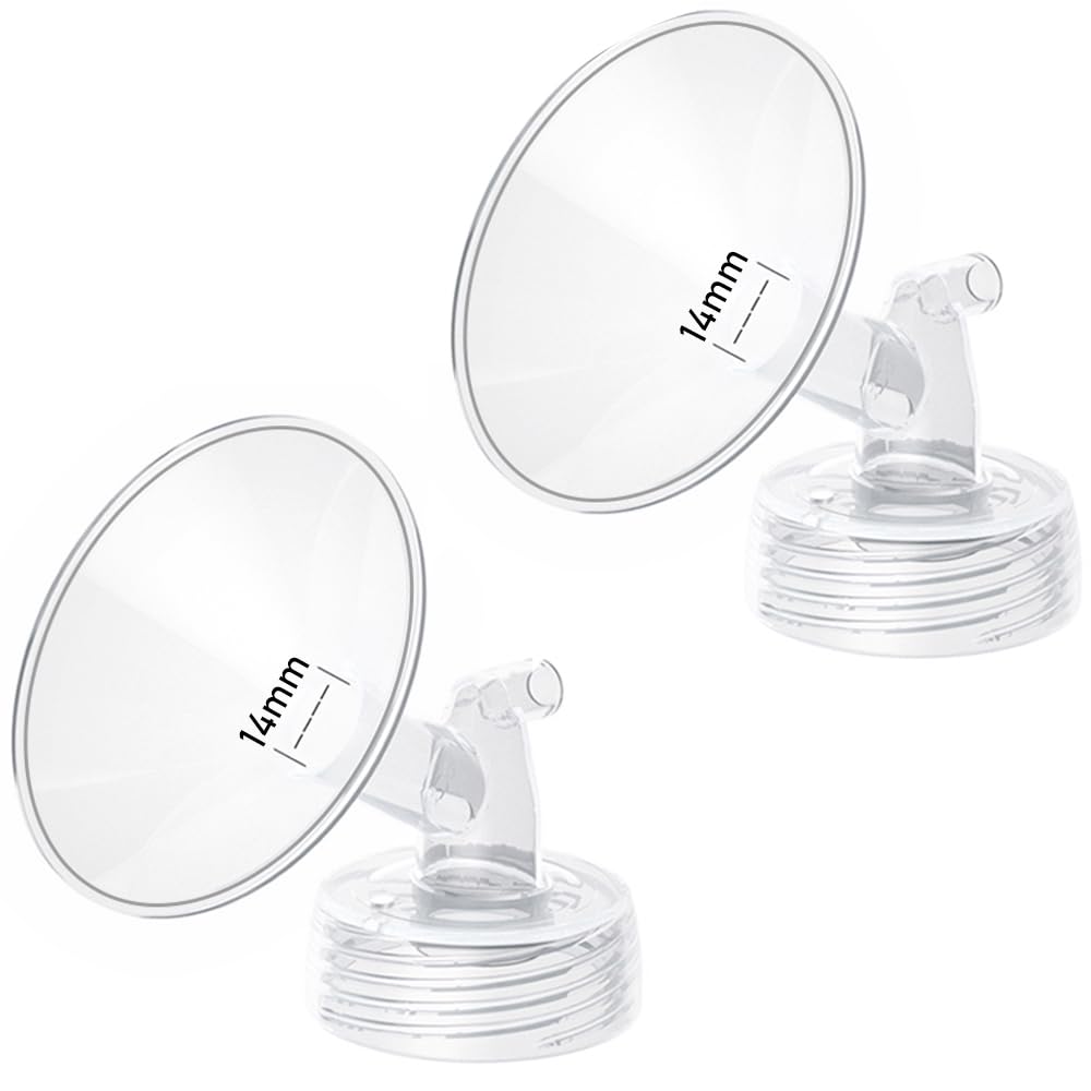 2pcs 14mm Flange Compatible with Spectra S1 S2 9 Plus Synergy Gold Ameda MYA Motif Luna Breast Pump, Replacement to Spectra Pump Parts, Breast Pump Shields 14mm Replace S1 S2 Parts