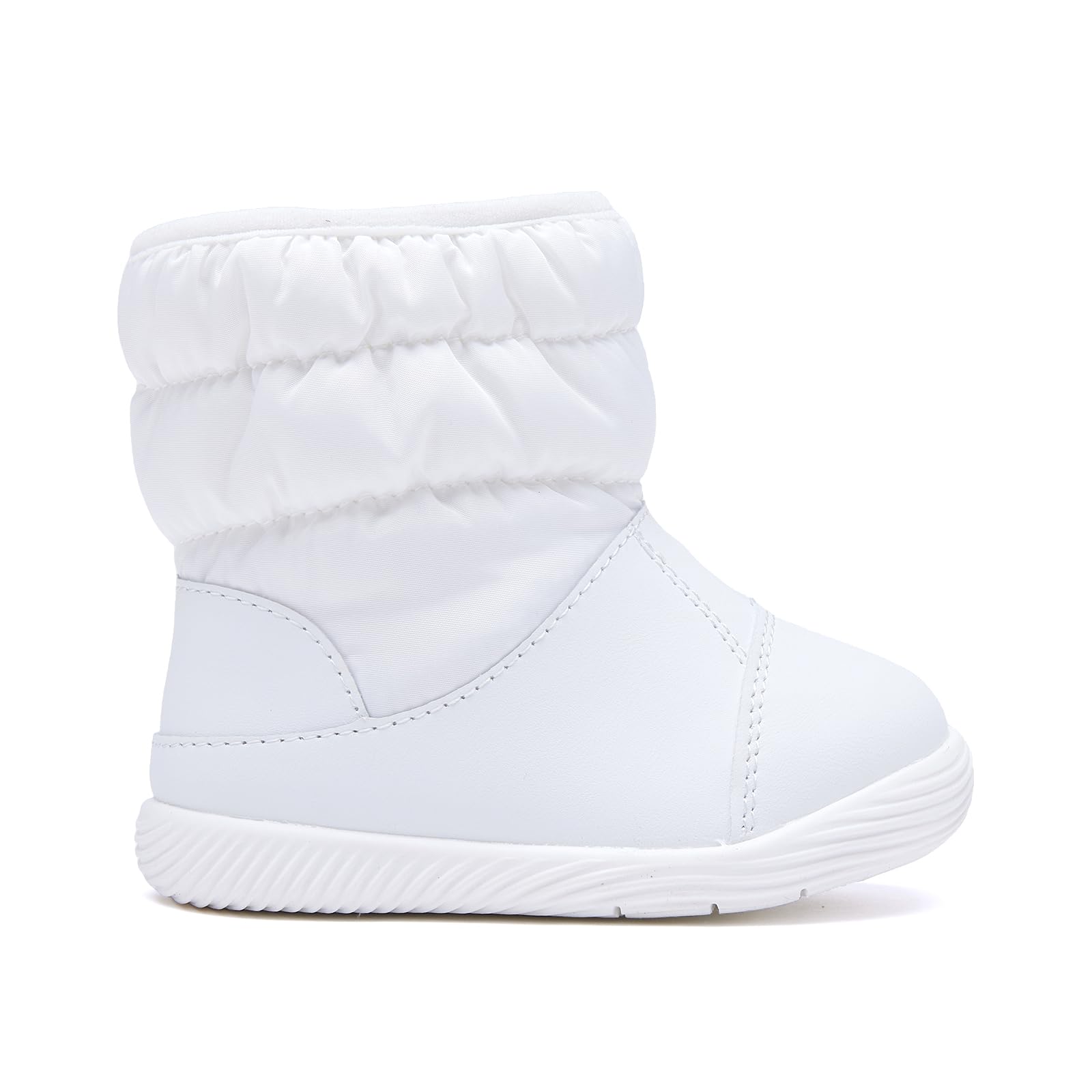 BMCiTYBM Baby Boy Girl Snow Boots Waterproof Infant Winter Warm Booties Nonslip Lightweight Outdoor Shoes for Cold Weather 6 9 12 18 24 Months White Size 6-12 Months Toddler