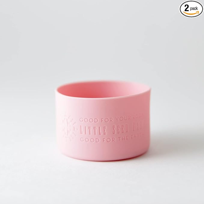 Little Seed Farm Protective Silicone Sleeves for Jars - 2-Pack - Light Pink