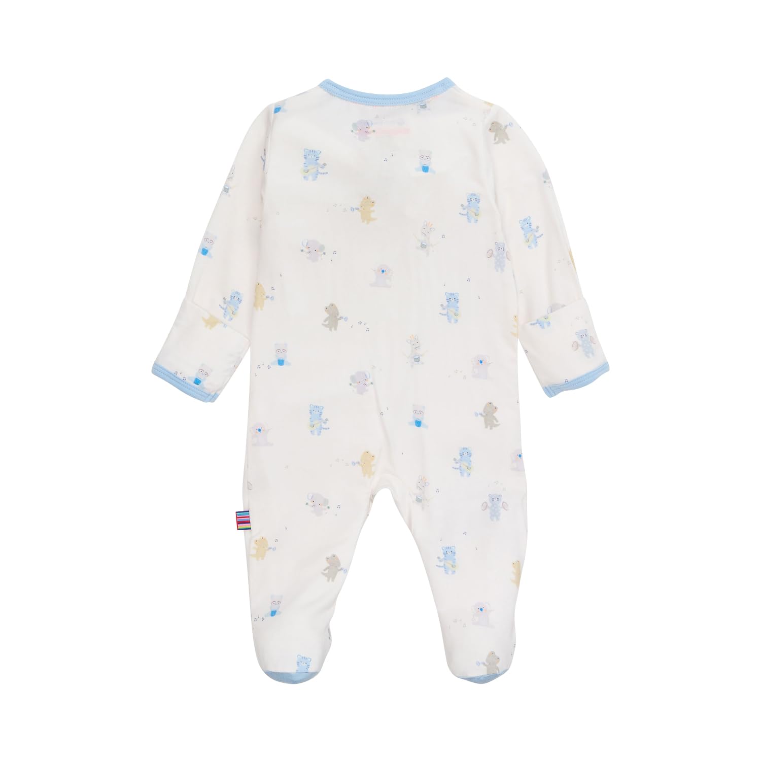 Magnetic Me Boys Modal Magnetic Baby Footie Pajamas | Silky Soft Modal Fabric | Blue Baby Beats | 3-6 Months