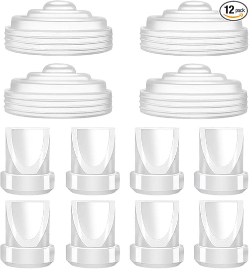 8Pcs Duckbill Valves and 4Pcs Silicone Diaphragm Compatible with Momcozy M5, Replacement M5 Pump Parts Accessories Made by Tbuymax, Not Original Momcozy Pump Parts