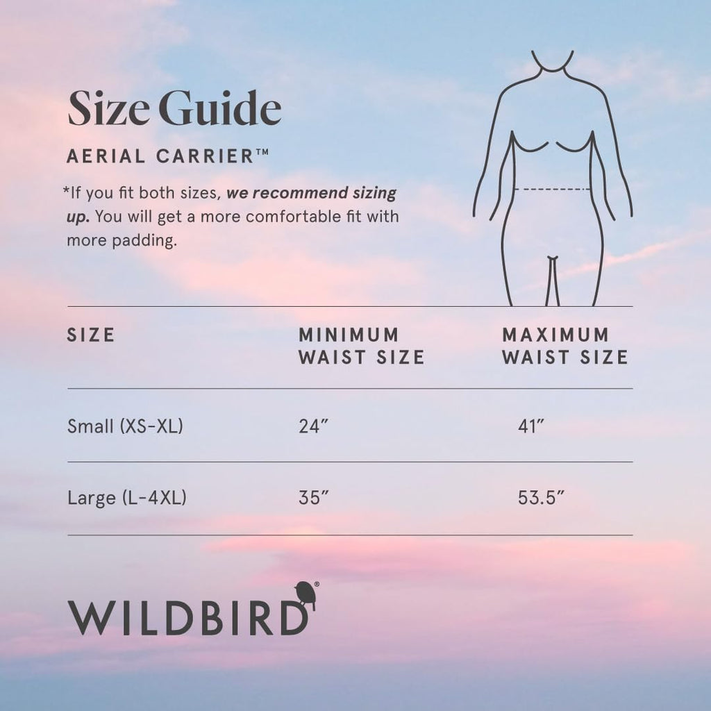 WildBird - Aerial Buckle Carrier - 2-24 Months - Standard (XS-XL) Willow - Front or Back Carry - Cross Straps, Lumbar Support, Headrest - Hip Healthy - Baby Carrier - Baby Essentials - New Mom Gifts
