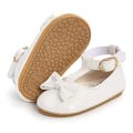 COSANKIM Baby Girls Mary Jane Flats Shoes Anti-Slip Rubber Sole Infant Toddler Princess Wedding Dress Shoes(01 White, 3-6 Months Infant)