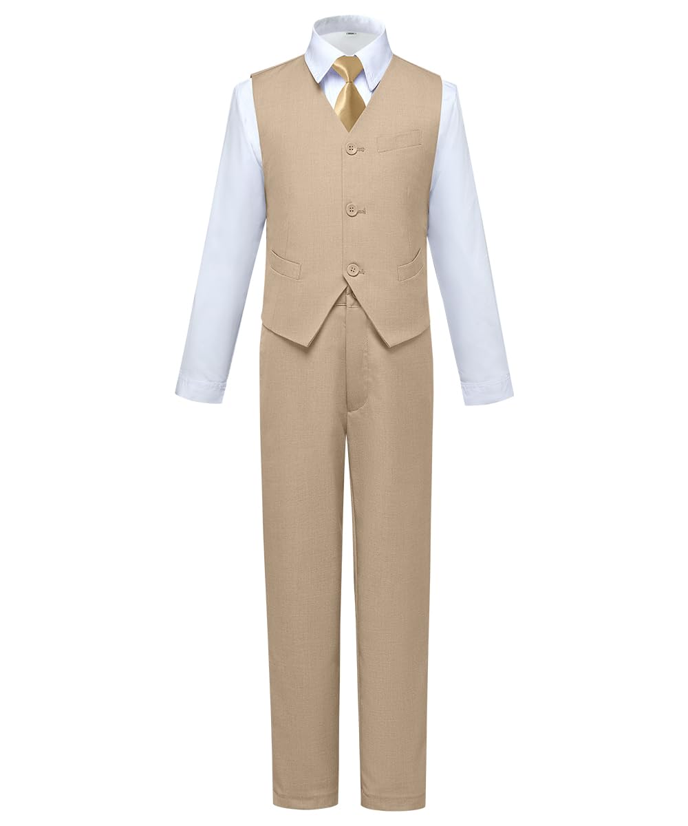 Boy Suits Ring Bearer Outfit Kids Tuxedo Suit for Boys Champagne Size 12