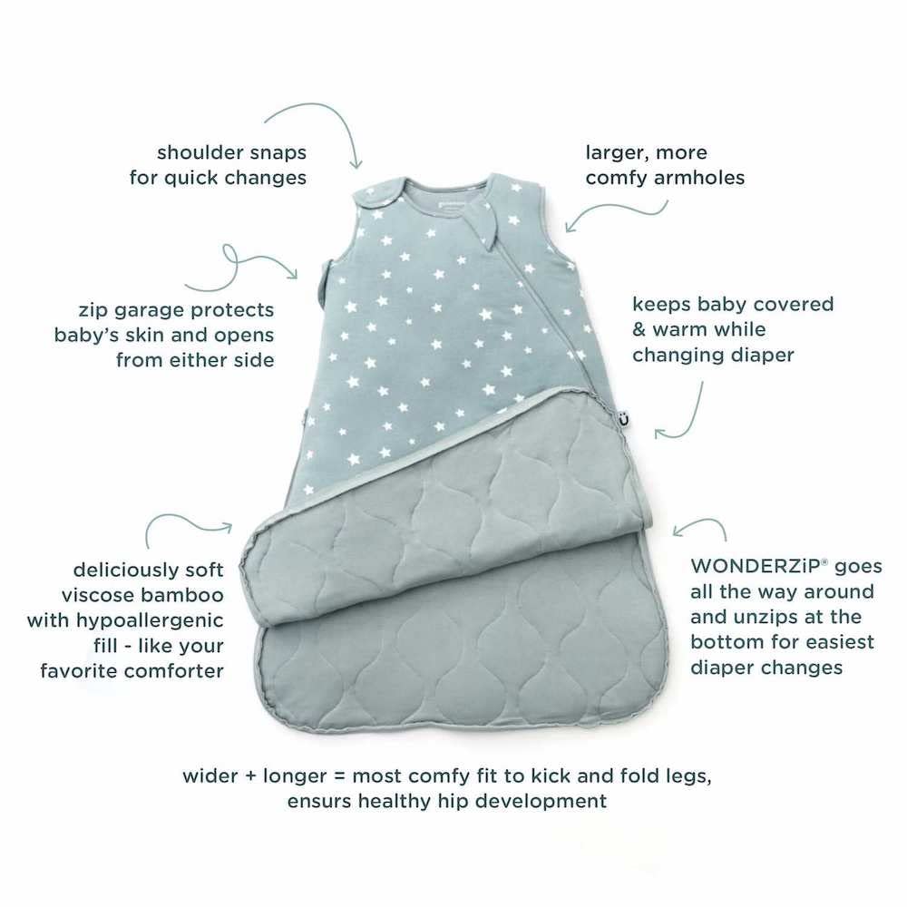 GUNAMUNA Sleep Sacks for Babies Toddlers and Newborns, Easy Changing Diaper Zipper, 1.0 TOG, Posie, 18-24 Months