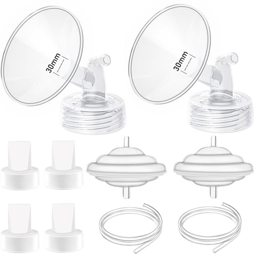31mm Flange Pump Parts Compatible Spectra S1 S2 9 Breast Pumps Replacement,Full Set Replacements Include Flange Backflow Protector Membrane Duckbill Valve Tube,Not Original Accessories