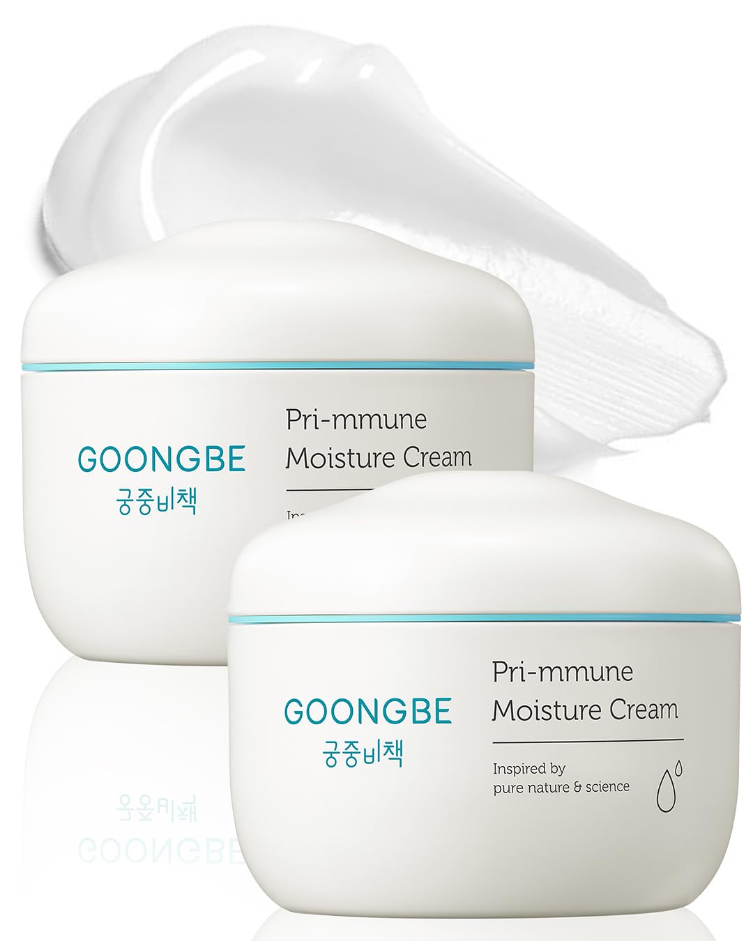 GOONGBE Pri-mmune Moisturizing Cream 2 Pack - Korean Face & Body Cream with Shea Butter for Dry Sensitive Skin - Hypoallergenic 72 Hour Hydration, Non-Sticky, 6.1 oz x 2
